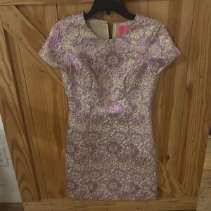 Lilly Pulitzer Purple and Gold Mini Dress